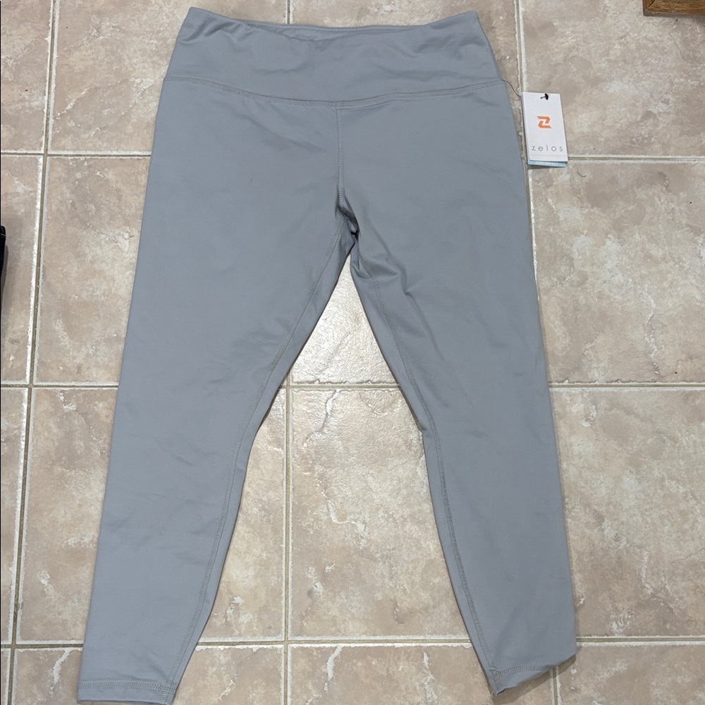 ZELOS Gray High-Waist Performance Leggings NWT